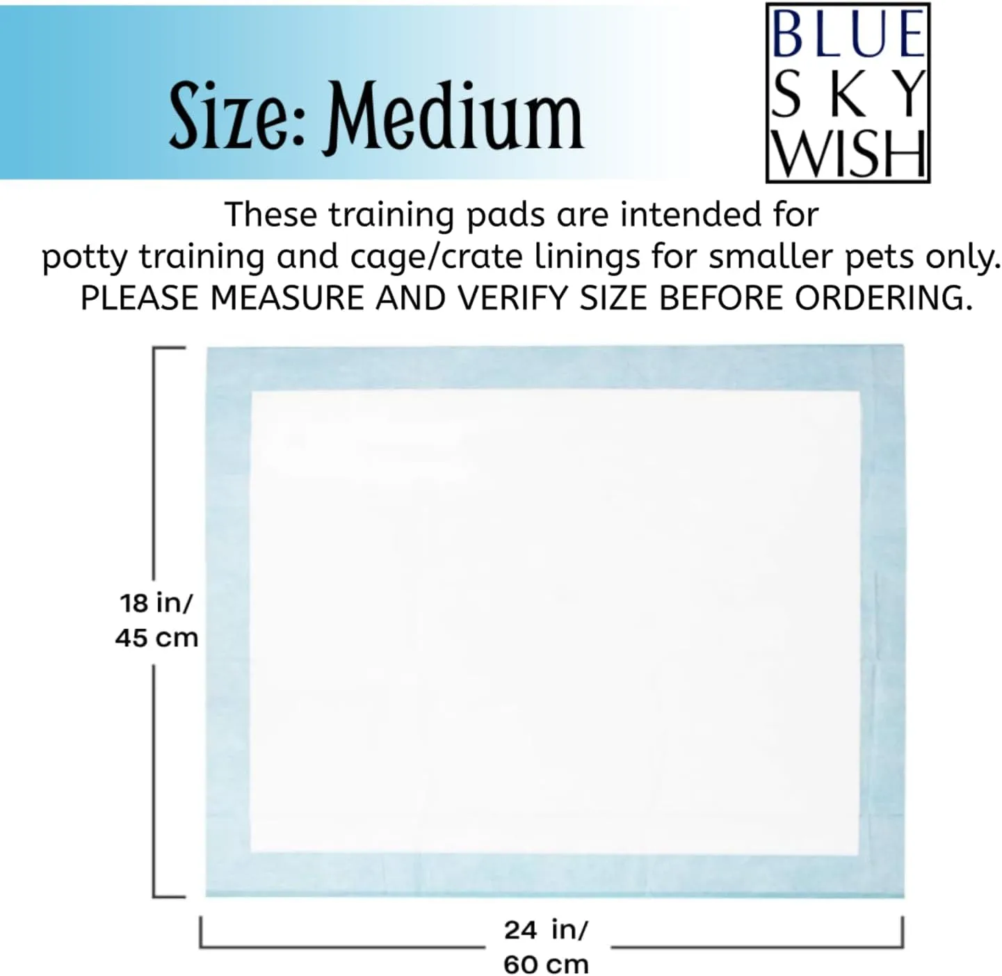 Pet Training Pads, 50 Count Size Medium 18" x 24" Puppy Pads, Absorbent Disposable Pee Pads for Dogs and Puppies (Medium 18x24 inch Pads)