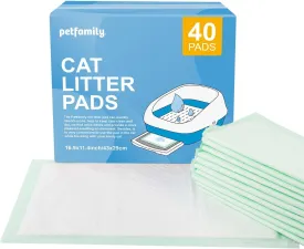 Petfamily Cat Litter Box Pads-Generic Refill for Tidy Cats Breeze Litter System,Litter Box Pads 16.9 x 11.4-40 Count (Unscented)