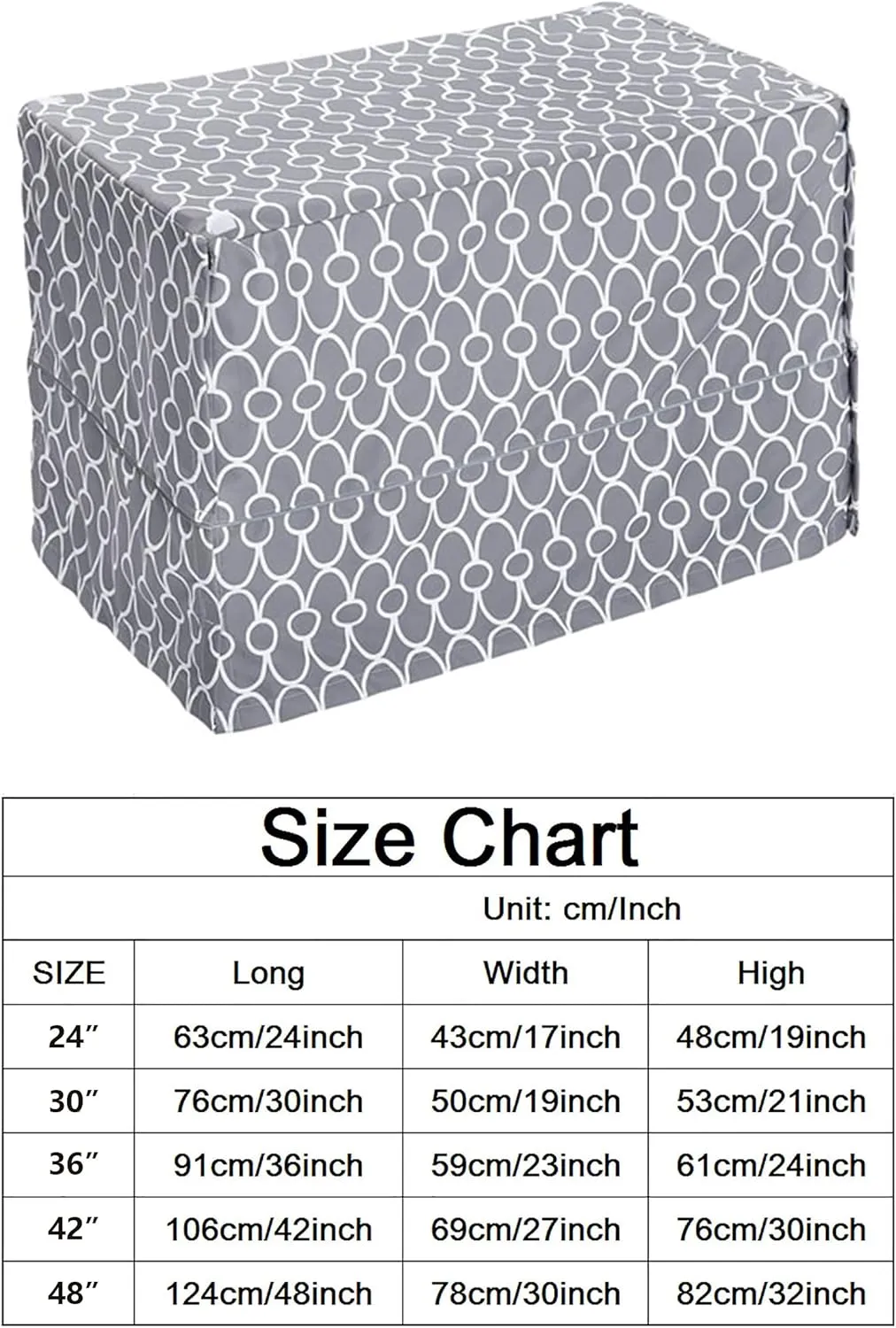 Pethiy Dog Crate Cover for Wire Crates, Fits Most 24" inch Dog Crates. Easy to Put On, Take Off, and Adjust - Cover only -Gray-24 Inch