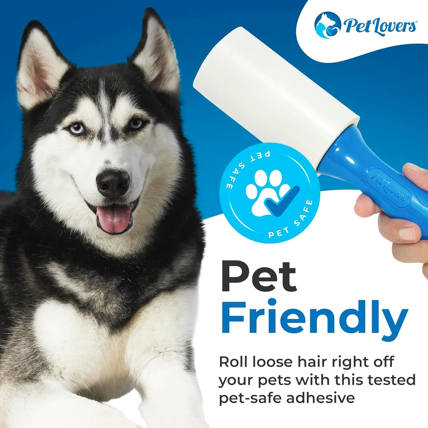 PetLovers Extra Sticky Lint Roller Bulk Value Set 1,000 Sheets 3 Rollers 7 Refills for Pet Hair Removal, Dog and Cat Lint Remover