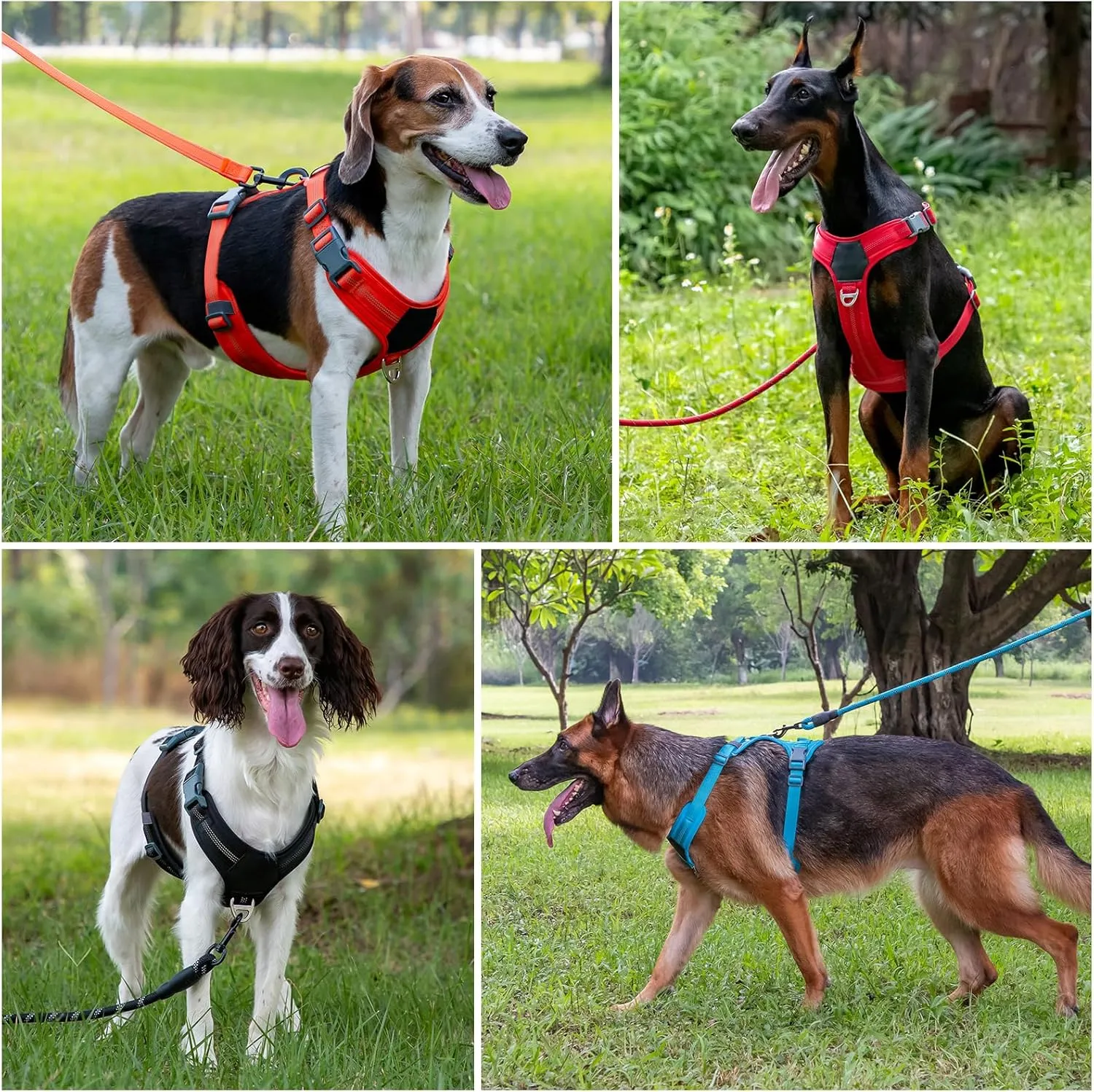 Plutus Pet No Pull Dog Harness, Release at Neck, Soft Padded, Reflective Adjustable Dog Vest Harness for Small, Medium, Large Dogs(Red, L)