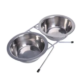 Premium Stainless Steel Dual Pet Bowls for Small Pets