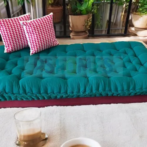 PShomes | Diamond Stitching | Cotton Mattress, 3x6 Feet (72x36 inches) |Hypoallergenic | 3yrs Warranty | Single Bed | Foldable | Orthopaedic Gadda | No Cushions |Green