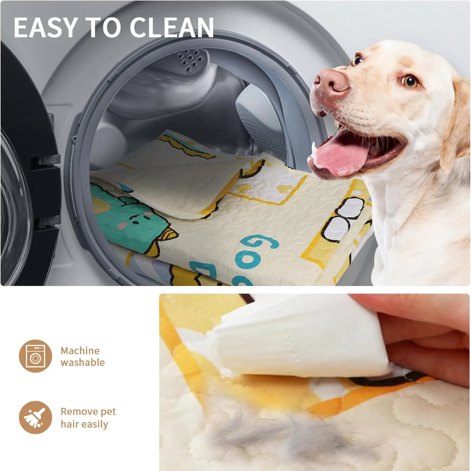 Puppy Playpen Mat Crate Pad, Reusable Dog Pee Pads Washable for Pet Training, Housebreaking, and Incontinence, Waterproof/Anti-Slip/Machine Washable (Animal Kingdom, 38x38 Inch-2 Pack)