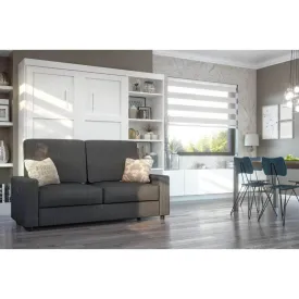 Pur Full Murphy Wall Bed, a Storage Unit and a Sofa (84“) in White