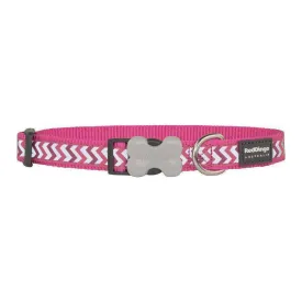 Red Dingo Dog Reflective Ziggy Collar Hot Pink S 12mm