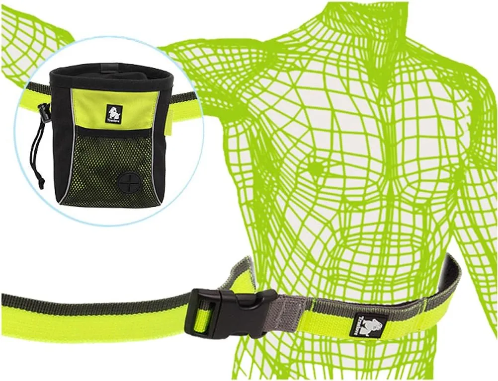 SGODA Hands Free Dog Leash,Bungee Leash for Walking Running Training,Nylon Dog Lead with Soft Padded Waist Belt,Black,Medium