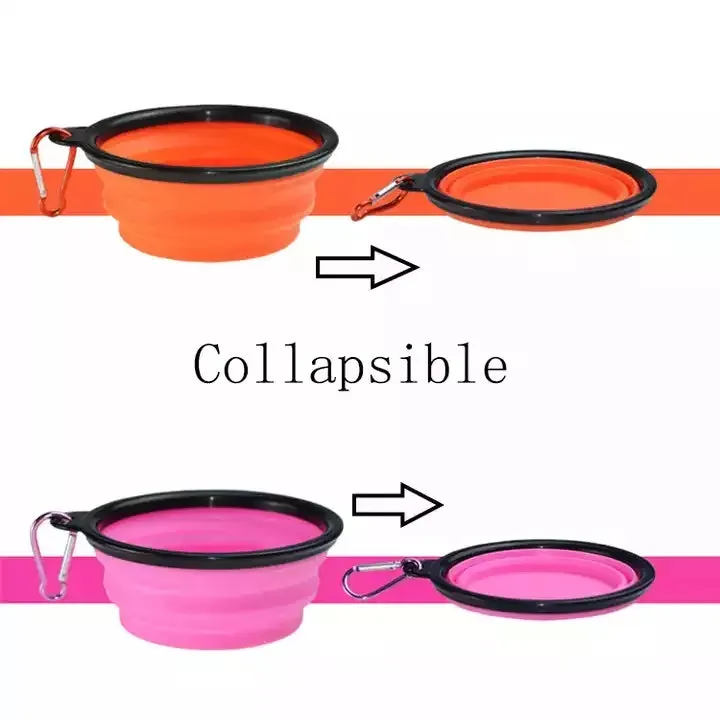 Silicone Portable Collapsible Dog Pet Bowl - Medium Size