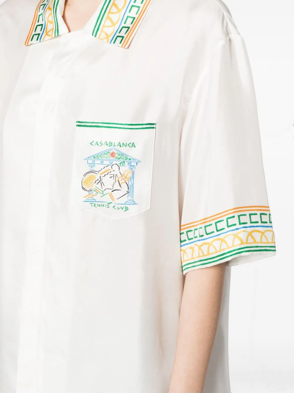 silk monogram-pattern shirt