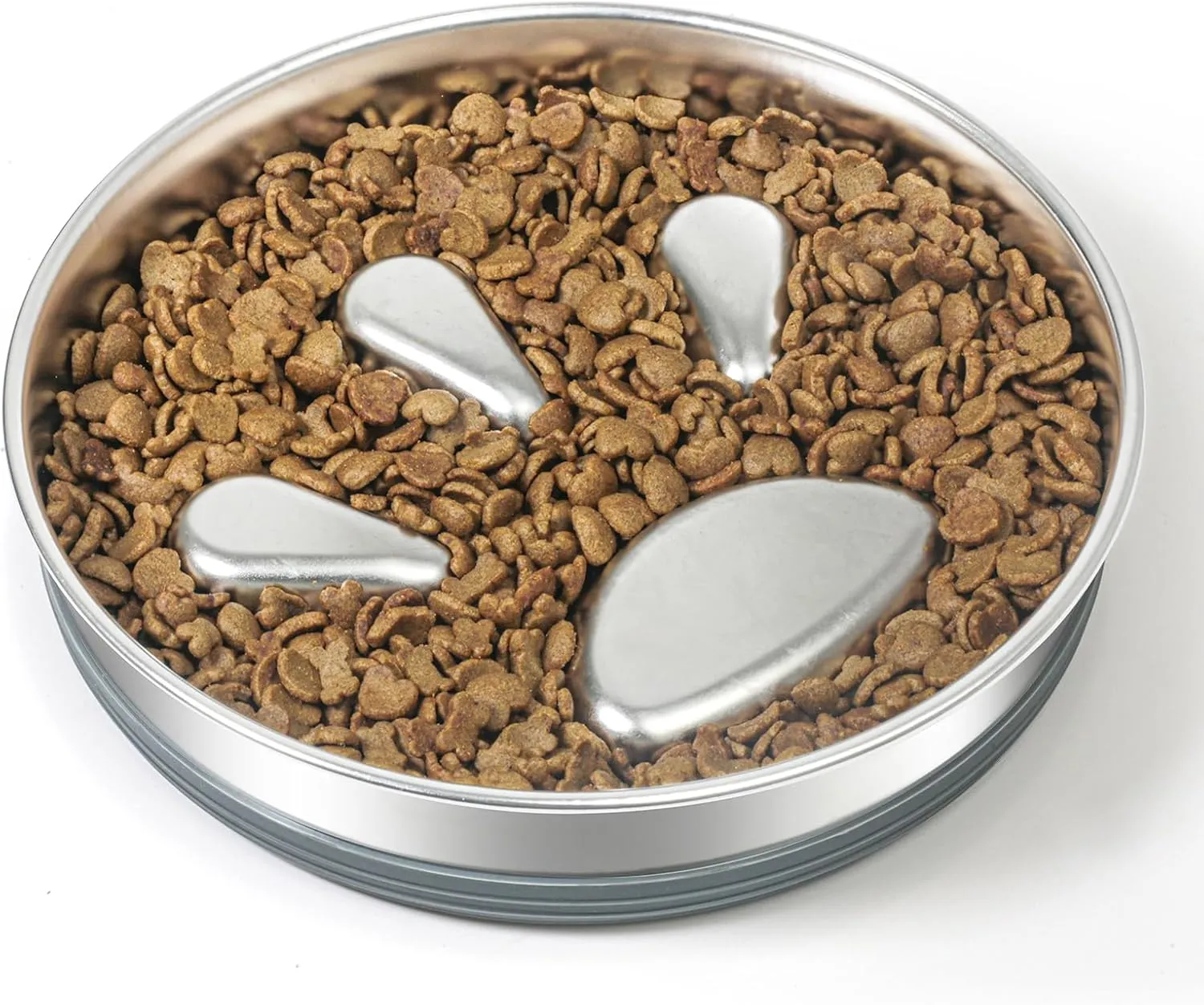 Slow Feeder Dog Bowls with Food Grade 304 Stainless Steel, Non-Slip Metal Food Bowls, Water Bowl for 20-50 Pounds Small & Medium Breed (2-4 Cups)