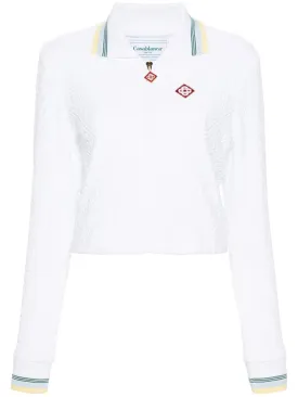 towelling-finish cropped bomber jacket