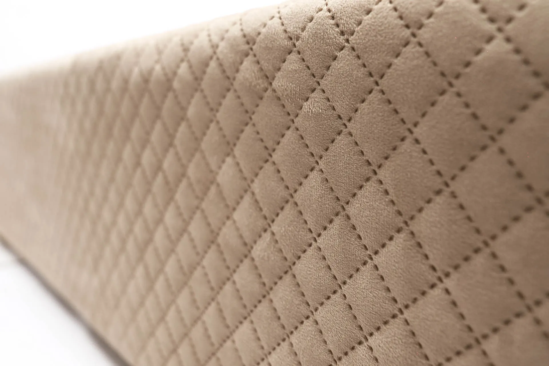 Uberlyfe L Shaped Sofa Bed, Quilted Beige | 5 Seater | 5 Dragonfly Cushion