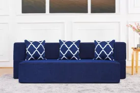 Uberlyfe New Age Folding Sofa Bed, Dotted Blue | 3 Seater | 3 Arrow Cushion