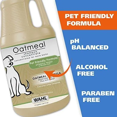 WAHL Oatmeal Dog/Pet Shampoo Tan 821004-050 Moisturizing Oatmeal Dog Grooming Shampoo for Dry, Itchy, Sensitive Skin