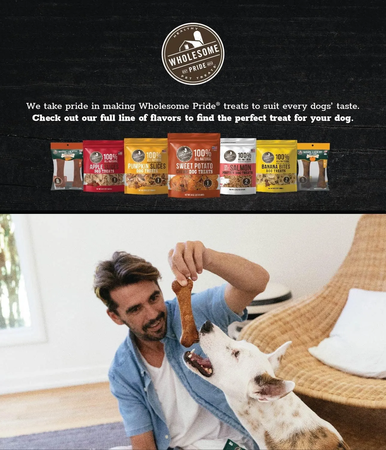 Wholesome Pride Natural & Healthy Sweet Potato Highly Digestible Dog Chews, Medium - 2 Pack