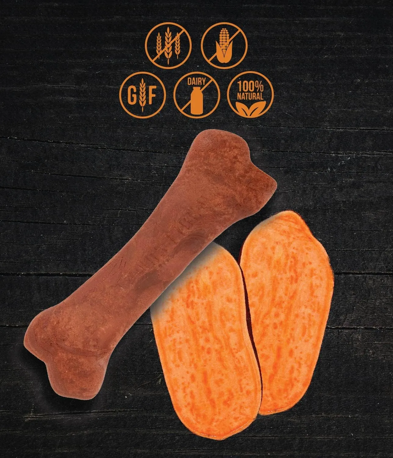 Wholesome Pride Natural & Healthy Sweet Potato Highly Digestible Dog Chews, Medium - 2 Pack